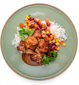 Carne Asada chicken with Mole sauce
